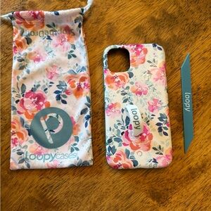 Loopy Case Gardenia Floral Phone Case - Pink and Teal-iPhone 11
